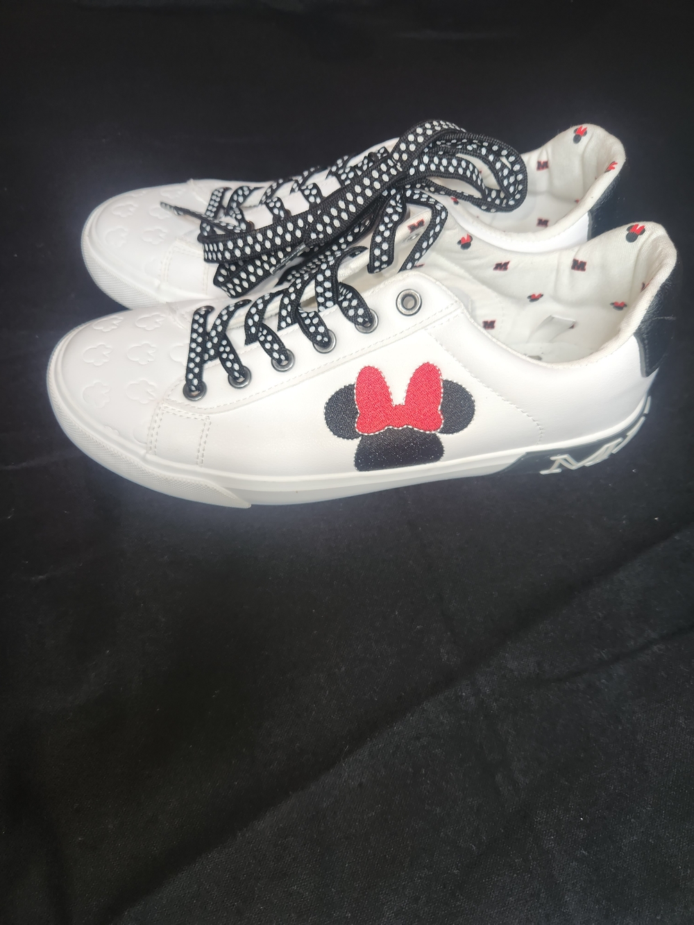 Disney White Sneakers with Black and Red Minnie Accent  #128